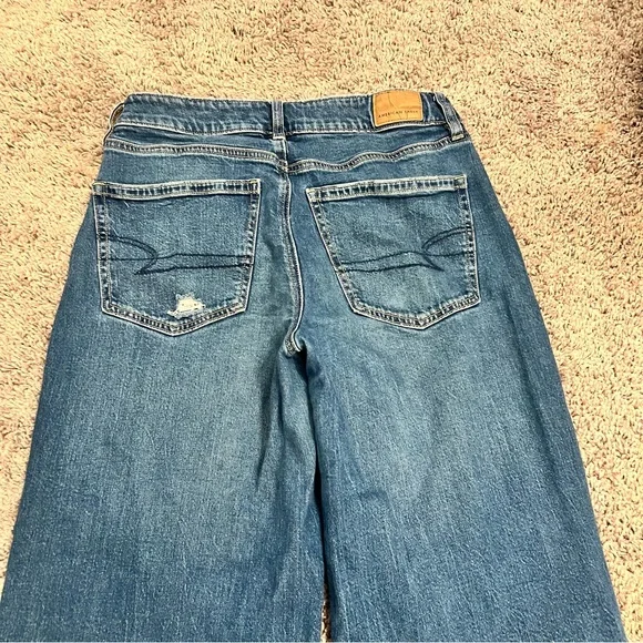 {American Eagle} ankle length distressed wide leg jeans - Picture 5 of 10